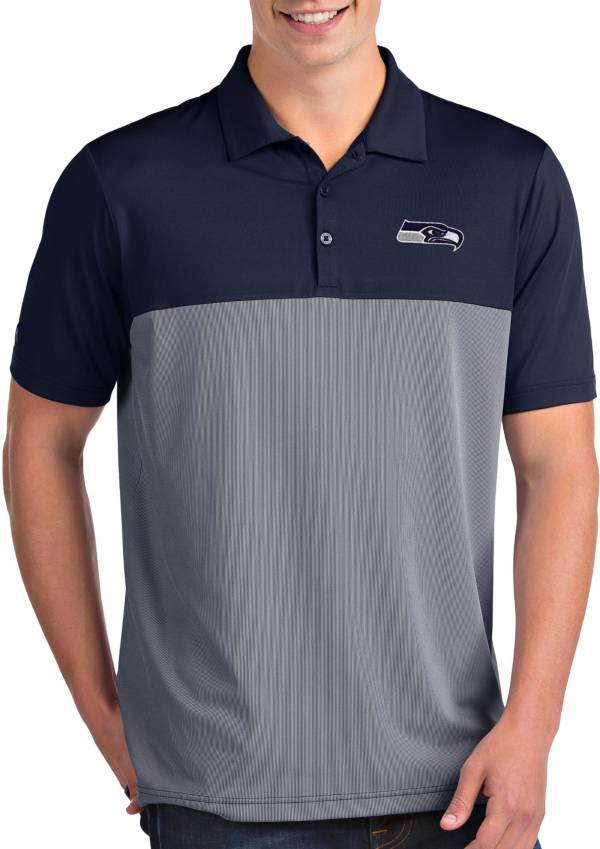 Antigua Men's Seattle Seahawks Venture Navy Performance Polo