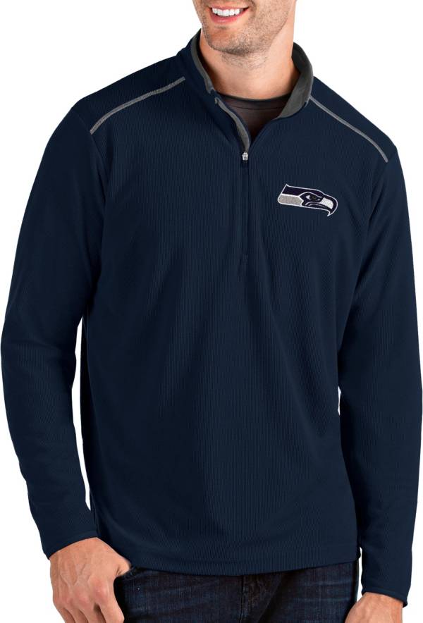 Antigua Men's Seattle Seahawks Glacier Navy Quarter-Zip Pullover