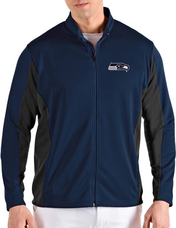 Antigua Men's Seattle Seahawks Passage Navy Full-Zip Jacket