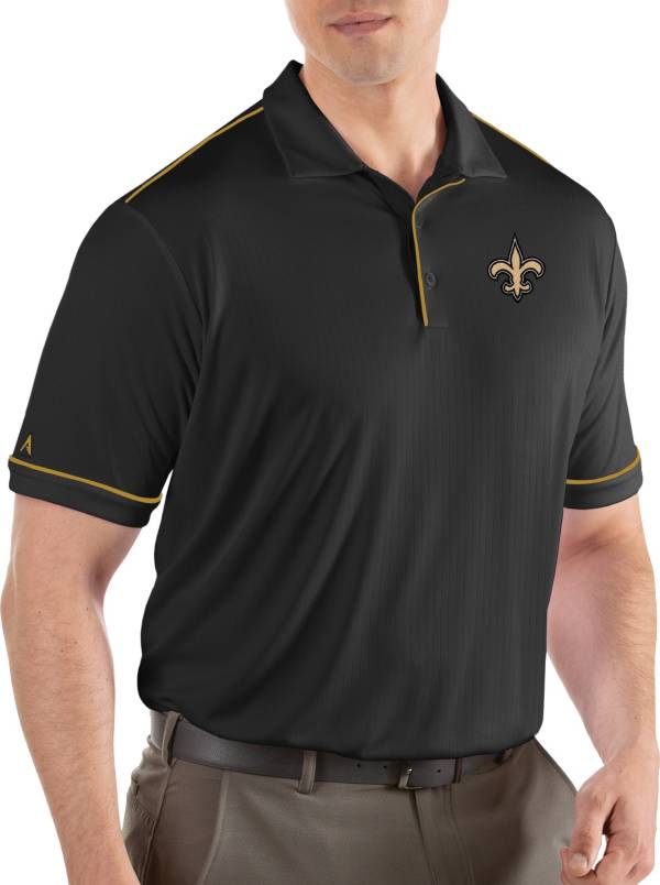 Antigua Men's New Orleans Saints Salute Black Polo