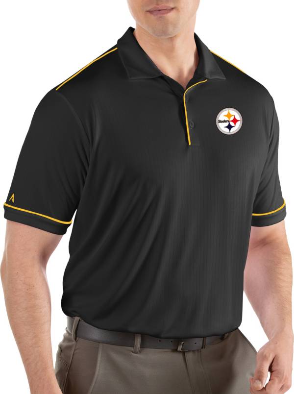 Antigua Men's Pittsburgh Steelers Salute Black Polo