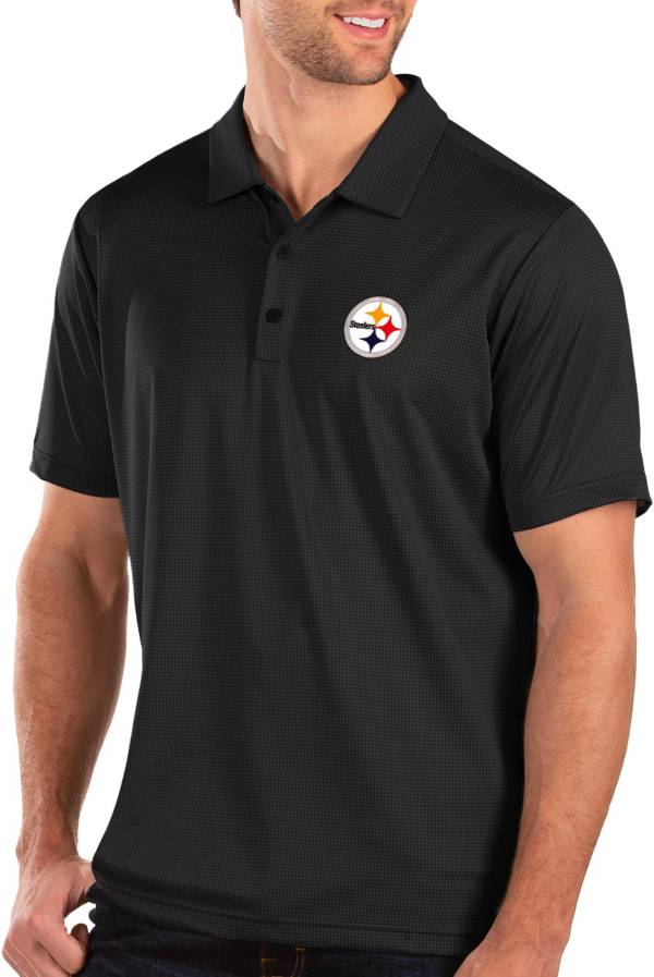 Antigua Men's Pittsburgh Steelers Balance Black Polo