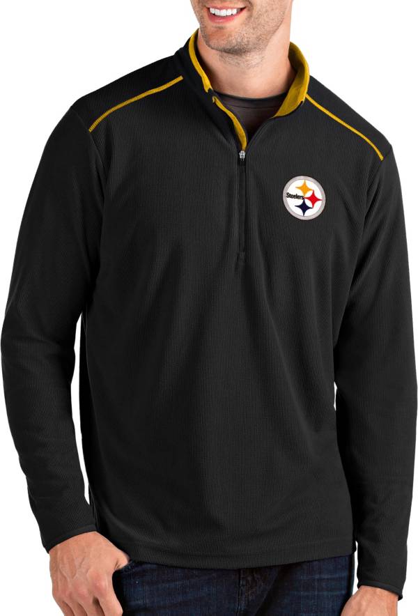 Antigua Men's Pittsburgh Steelers Glacier Black Quarter-Zip Pullover