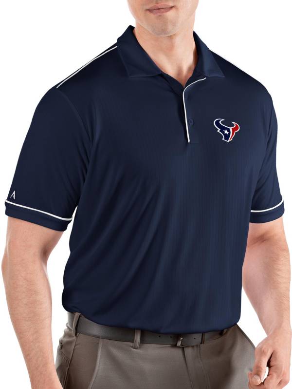 Antigua Men's Houston Texans Salute Navy/White Polo