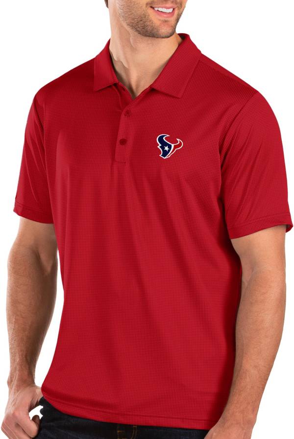 Antigua Men's Houston Texans Balance Red Polo