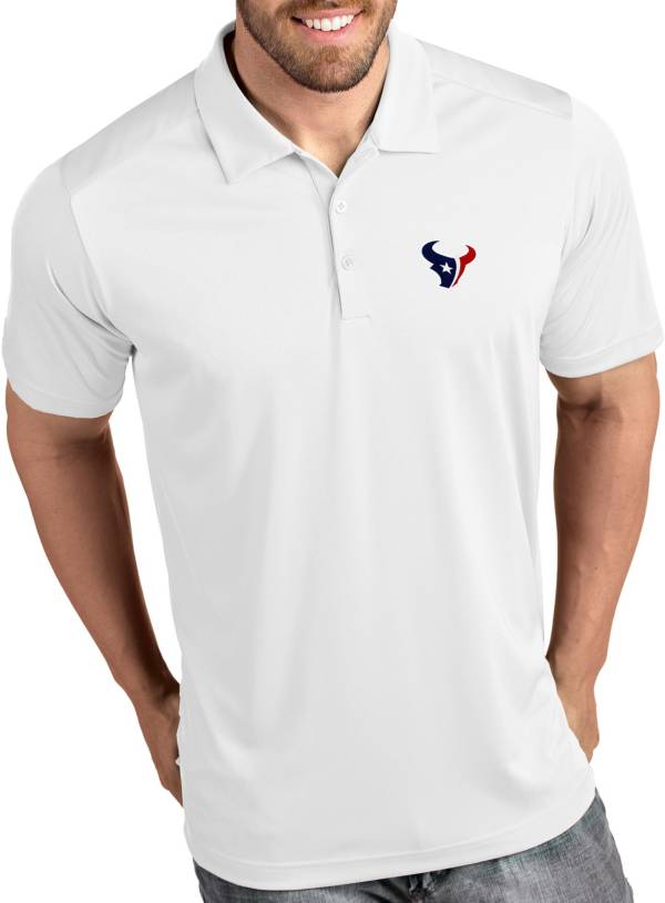 Antigua Men's Houston Texans Tribute White Polo