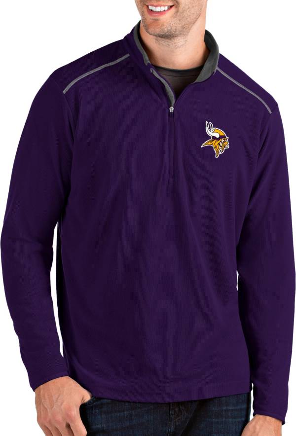 Antigua Men's Minnesota Vikings Glacier Purple Quarter-Zip Pullover