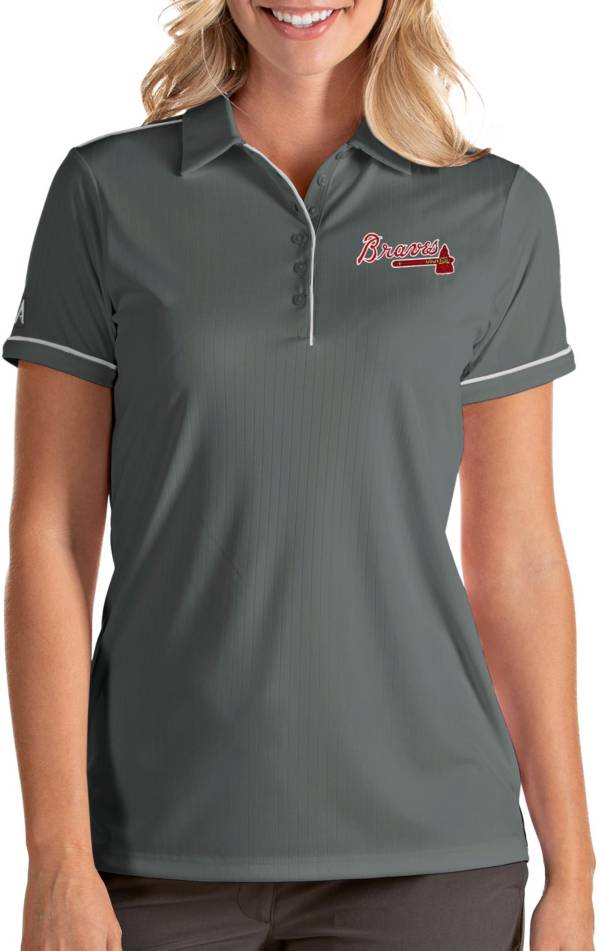 Antigua Women's Atlanta Braves Salute Grey Performance Polo