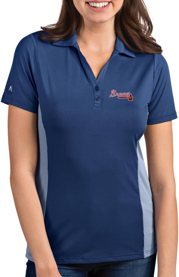 Antigua Women's Atlanta Braves Venture Navy Performance Polo