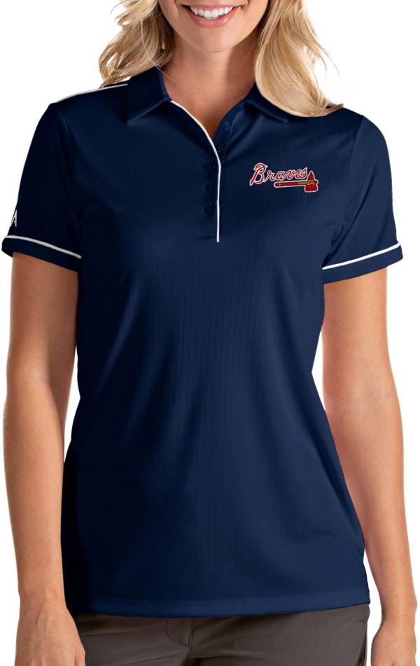 Antigua Women's Atlanta Braves Salute Navy Performance Polo