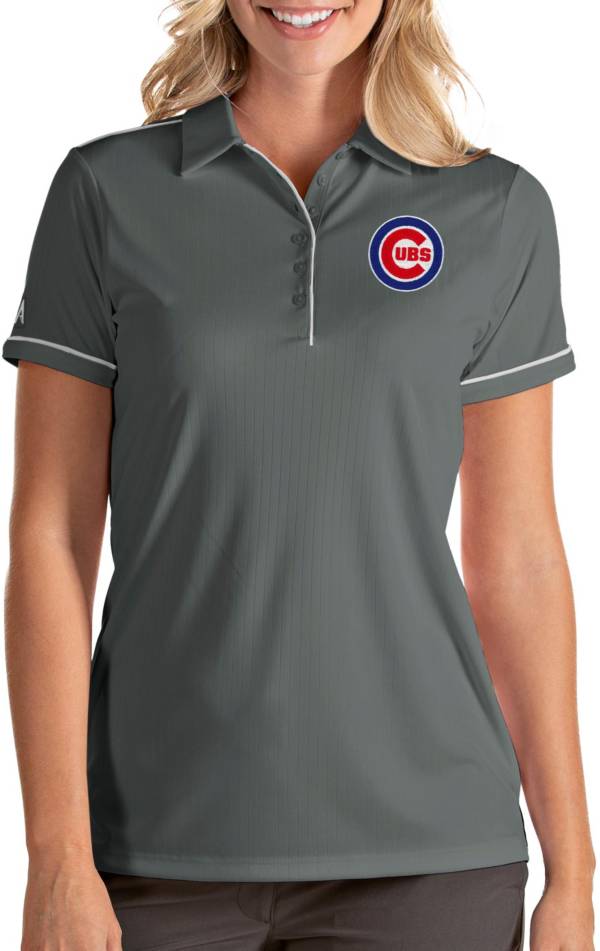 Antigua Women's Chicago Cubs Salute Grey Performance Polo