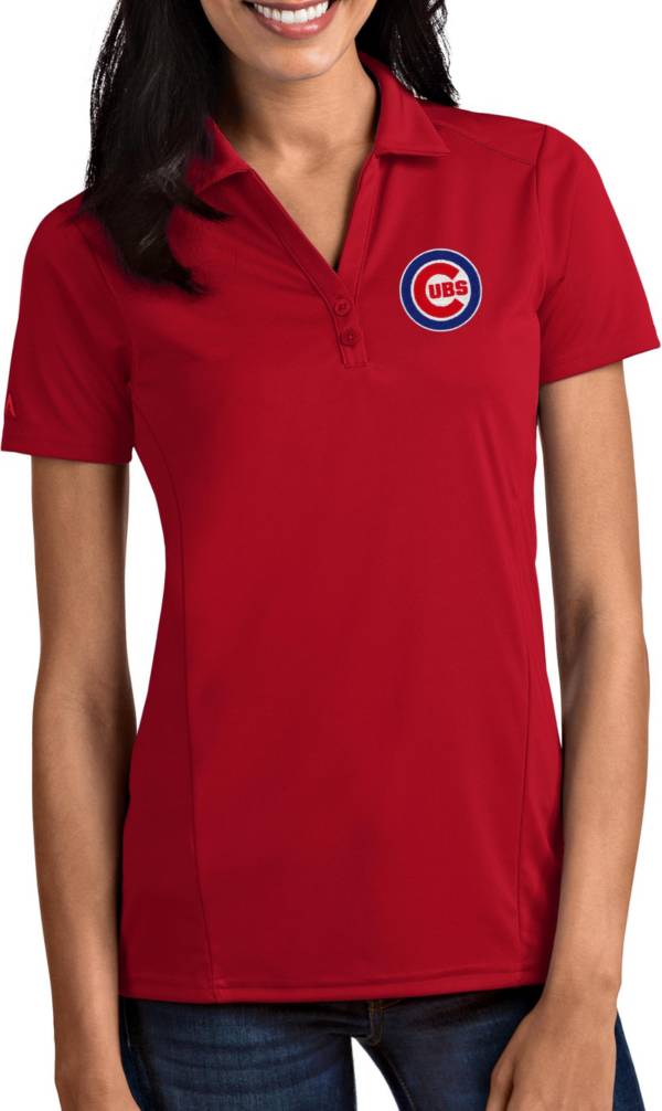 Antigua Women's Chicago Cubs Tribute Red Performance Polo