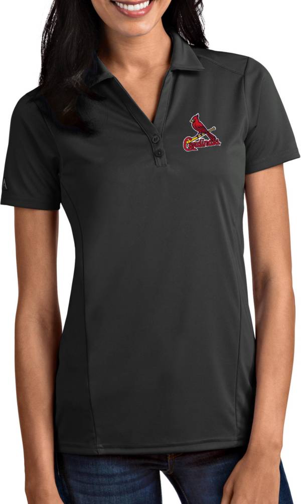 Antigua Women's St. Louis Cardinals Tribute Grey Performance Polo