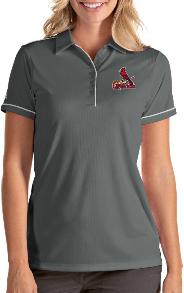 Antigua Women's St. Louis Cardinals Salute Grey Performance Polo