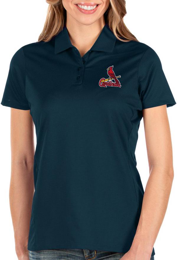 Antigua Women's St. Louis Cardinals Navy Balance Polo