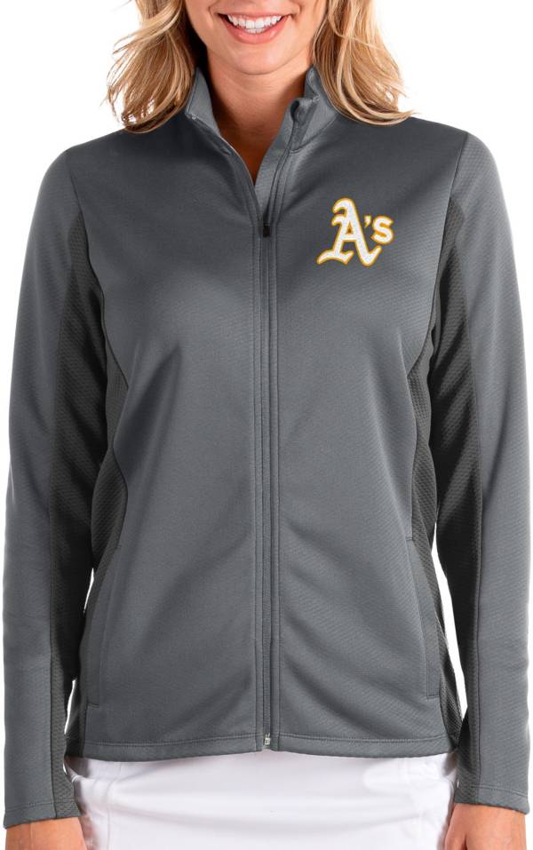Antigua Women's Oakland Athletics Grey Passage Full-Zip Jacket product image