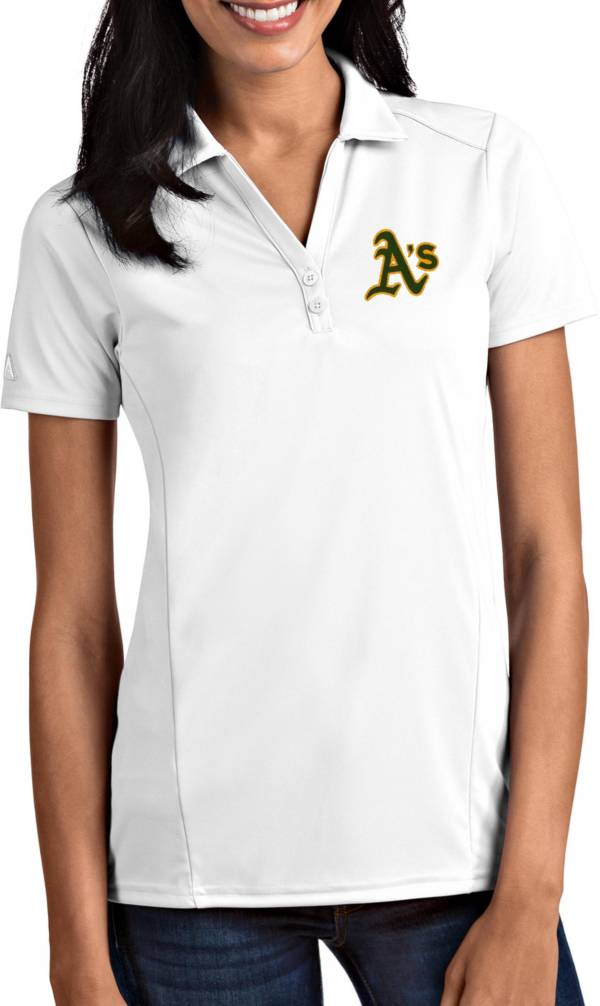 Antigua Women's Oakland Athletics Tribute White Performance Polo