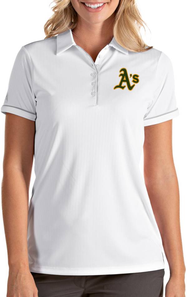 Antigua Women's Oakland Athletics Salute White Performance Polo