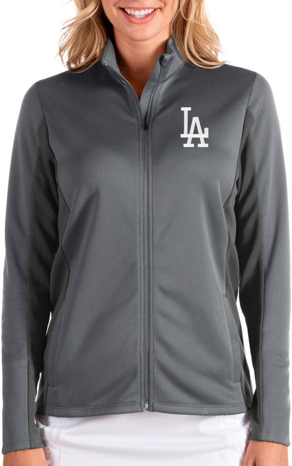 Antigua Women's Los Angeles Dodgers Grey Passage Full-Zip Jacket