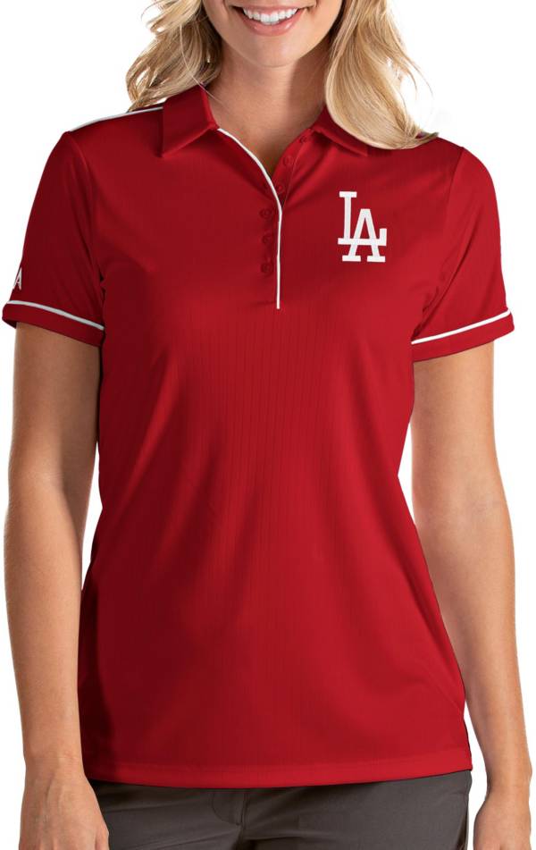 Antigua Women's Los Angeles Dodgers Salute Red Performance Polo