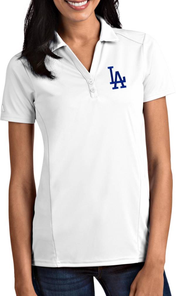 Antigua Women's Los Angeles Dodgers Tribute White Performance Polo