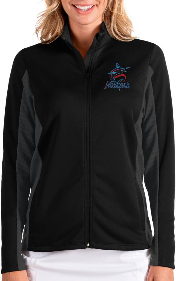 Antigua Women's Miami Marlins Black Passage Full-Zip Jacket
