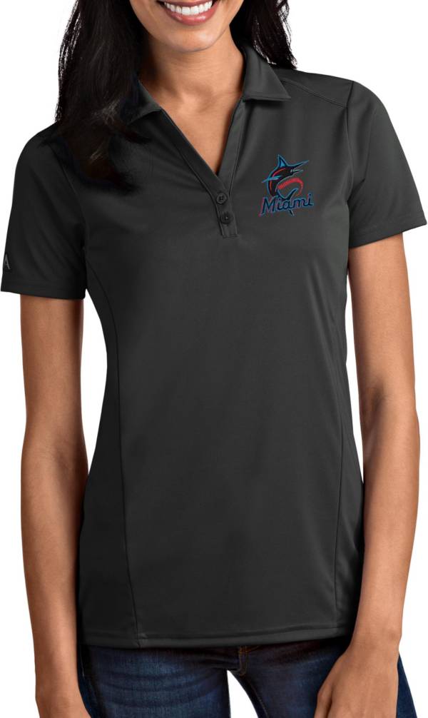 Antigua Women's Miami Marlins Tribute Grey Performance Polo