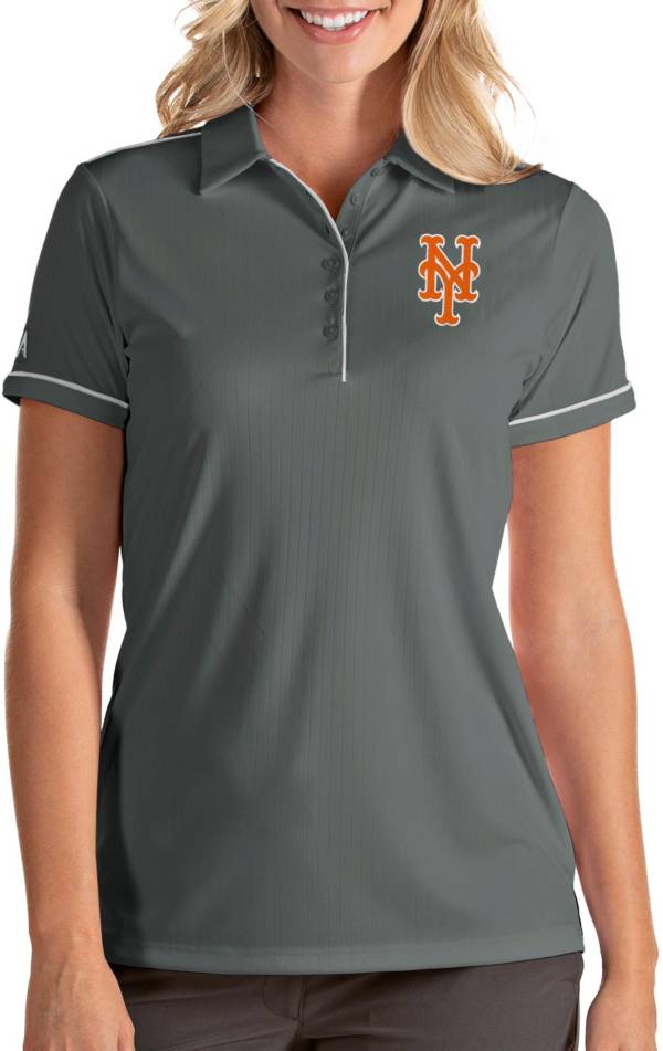 Antigua Women's New York Mets Salute Grey Performance Polo