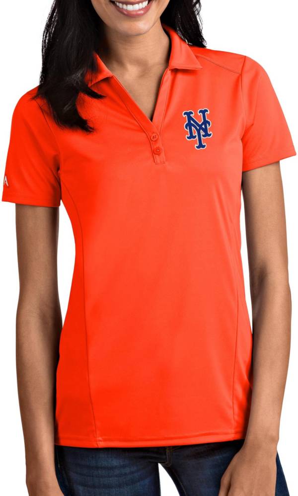 Antigua Women's New York Mets Tribute Orange Performance Polo