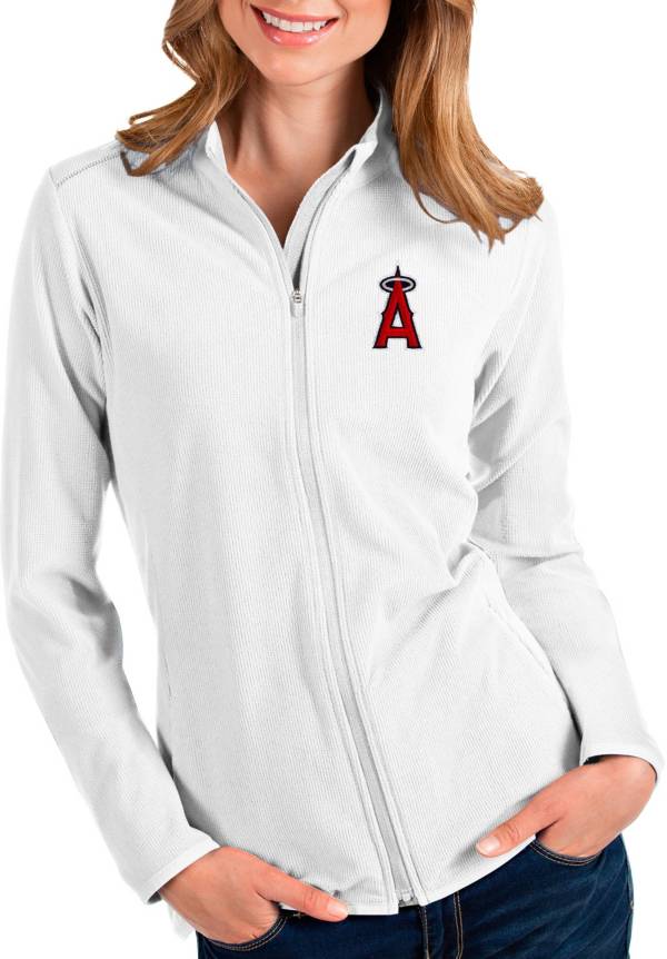 Antigua Women's Los Angeles Angels White Glacier Full-Zip Jacket