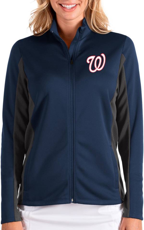 Antigua Women's Washington Nationals Navy Passage Full-Zip Jacket