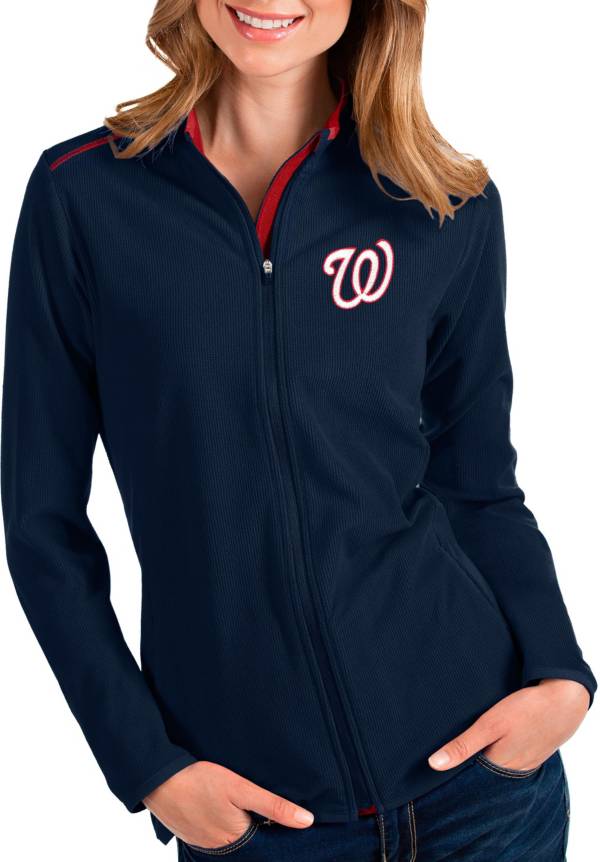 Antigua Women's Washington Nationals Navy Glacier Full-Zip Jacket