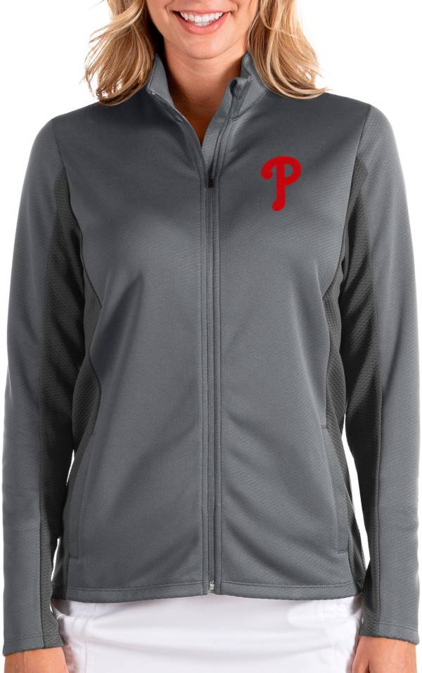 Antigua Women's Philadelphia Phillies Grey Passage Full-Zip Jacket