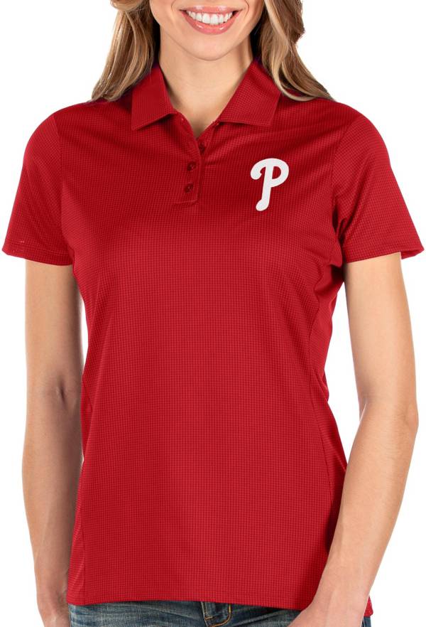 Antigua Women's Philadelphia Phillies Red Balance Polo