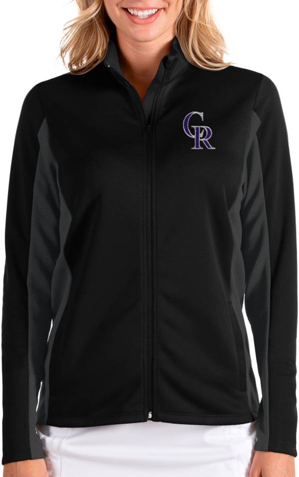 Antigua Women's Colorado Rockies Black Passage Full-Zip Jacket