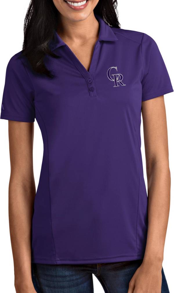 Antigua Women's Colorado Rockies Tribute Purple Performance Polo