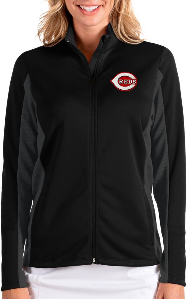 Antigua Women's Cincinnati Reds Black Passage Full-Zip Jacket