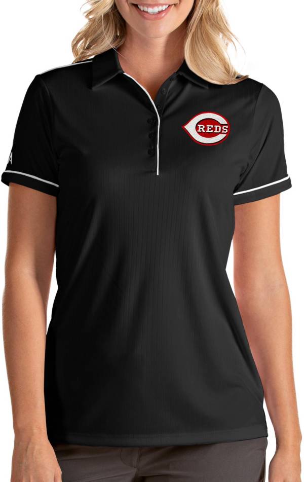 Antigua Women's Cincinnati Reds Salute Black Performance Polo