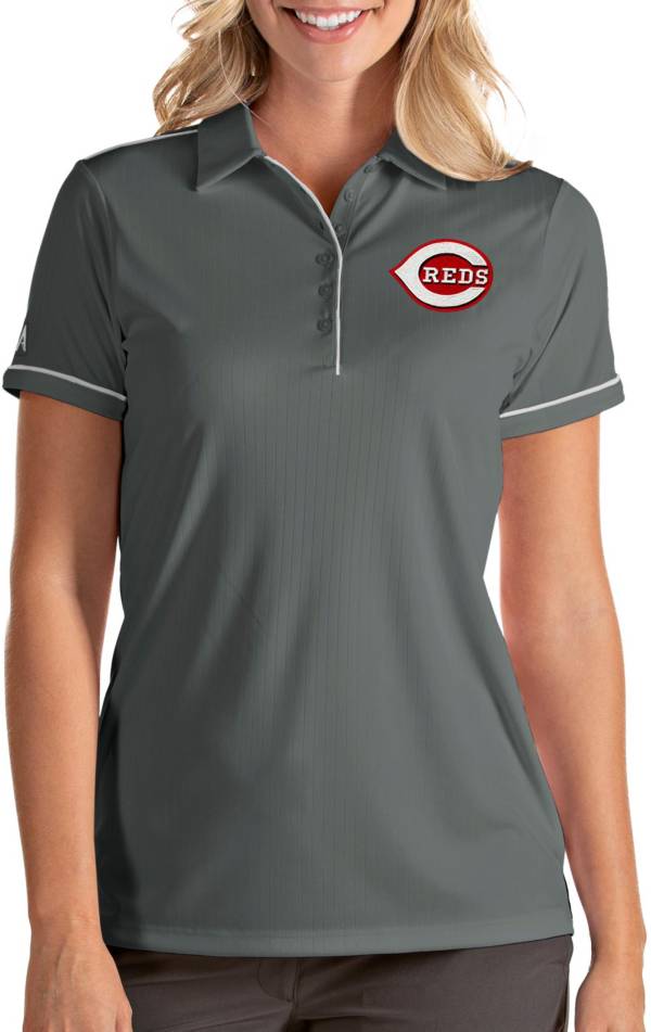 Antigua Women's Cincinnati Reds Salute Grey Performance Polo