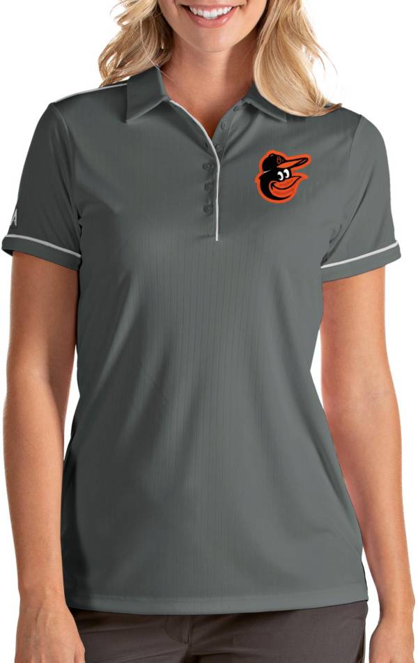 Antigua Women's Baltimore Orioles Salute Grey Performance Polo