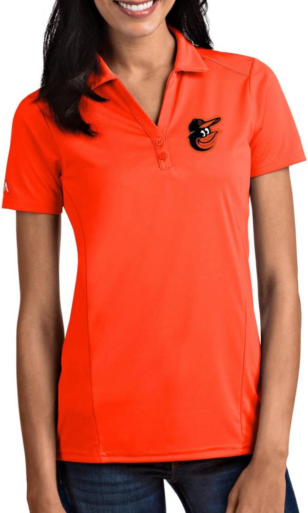 Antigua Women's Baltimore Orioles Tribute Orange Performance Polo