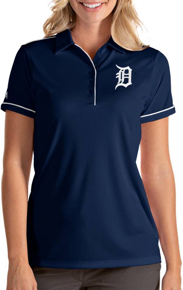 Antigua Women's Detroit Tigers Salute Navy Performance Polo