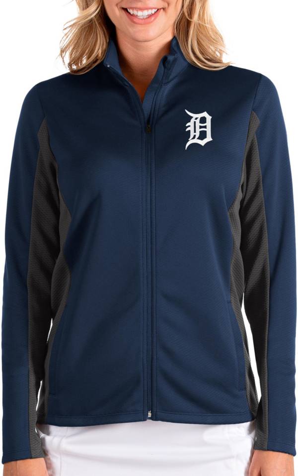 Antigua Women's Detroit Tigers Navy Passage Full-Zip Jacket