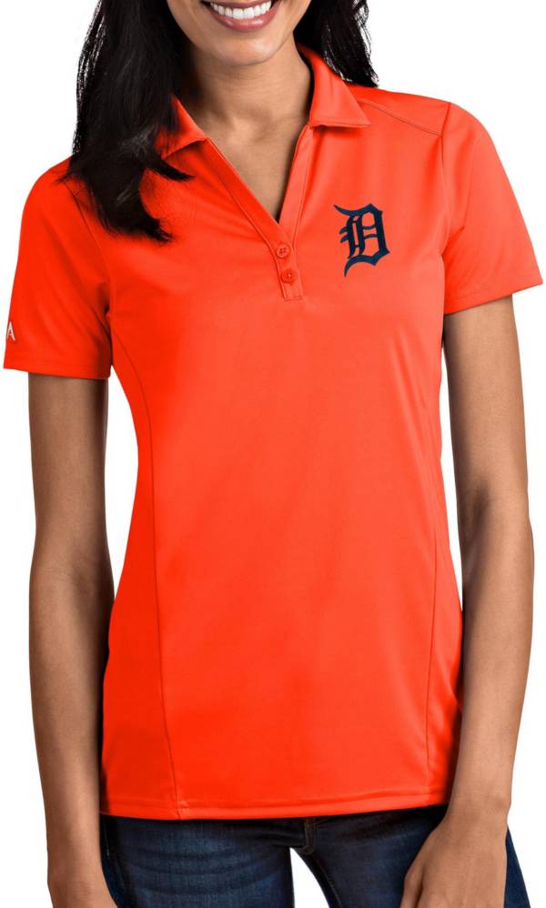 Antigua Women's Detroit Tigers Tribute Orange Performance Polo