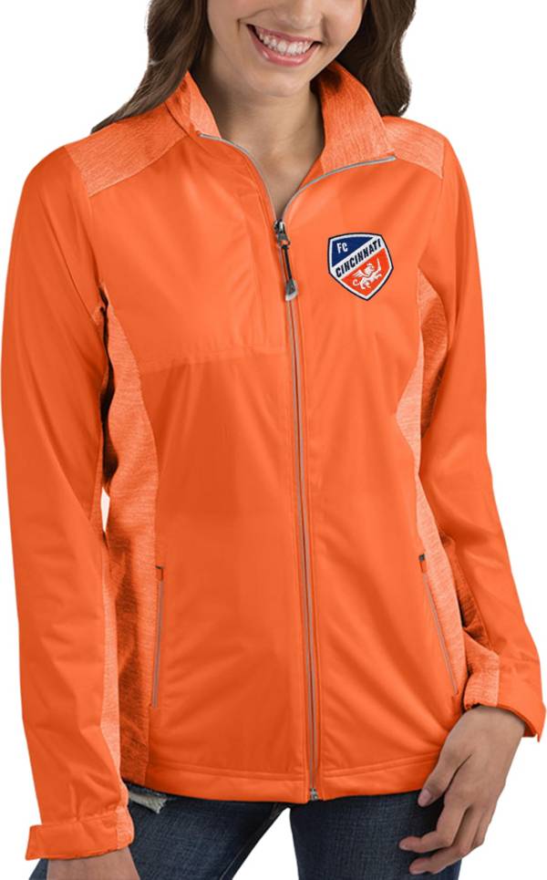 Antigua Women's FC Cincinnati Revolve Orange Full-Zip Jacket