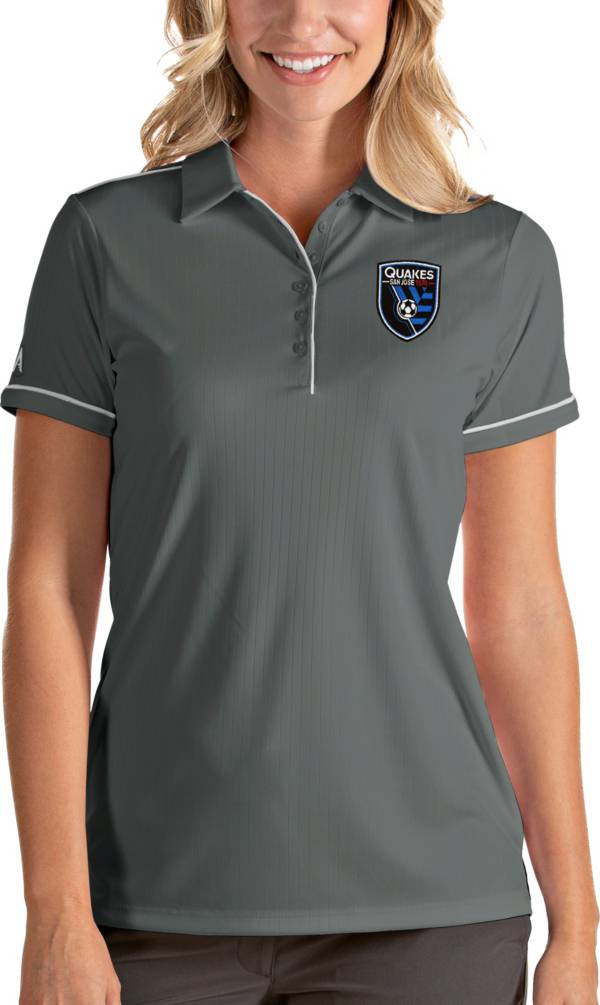 Antigua Women's San Jose Earthquakes Salute Grey Polo