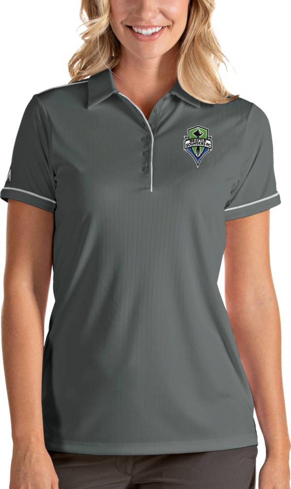 Antigua Women's Seattle Sounders Salute Grey Polo