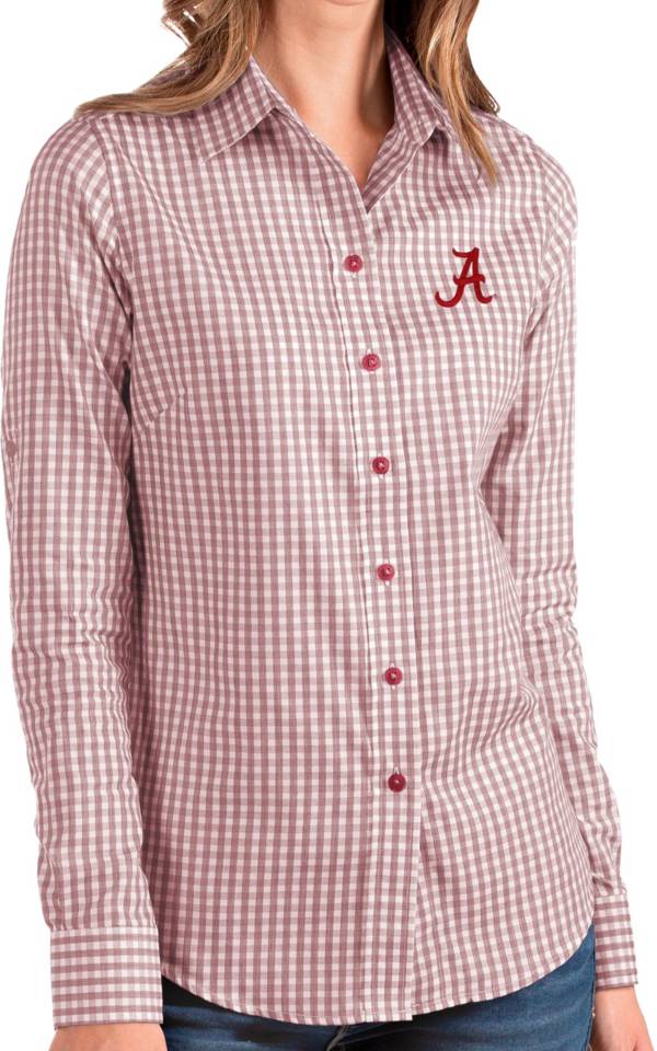 Antigua Women's Alabama Crimson Tide Crimson Structure Button Down Long Sleeve Shirt