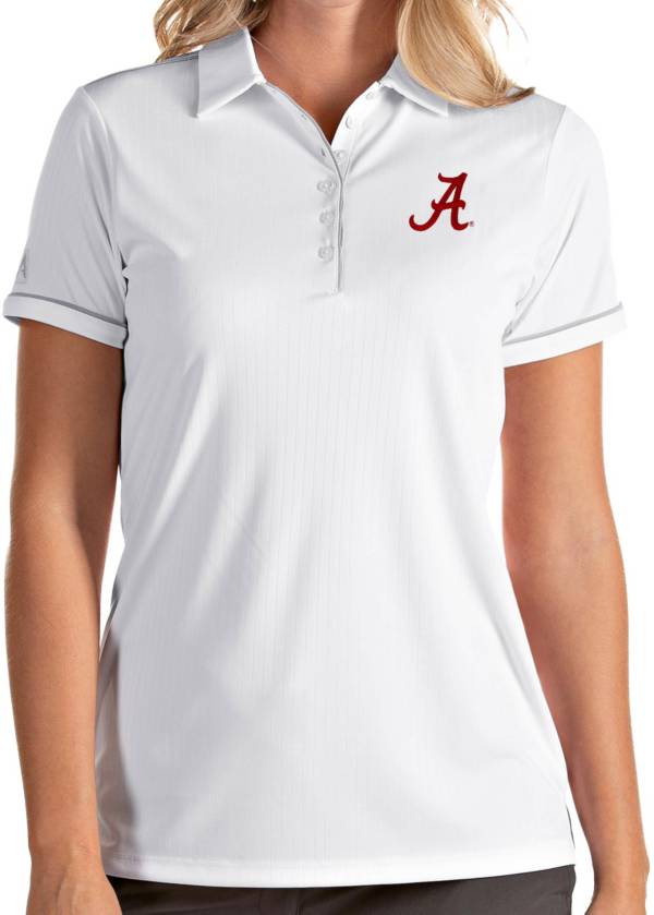 Antigua Women's Alabama Crimson Tide Salute Performance White Polo