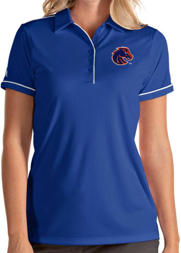 Antigua Women's Boise State Broncos Blue Salute Performance Polo